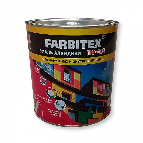 Эмаль Farbitex ПФ-115 2.7 кг матовая белая