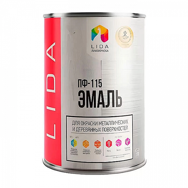 Эмаль Lida ПФ-115 1 кг черная