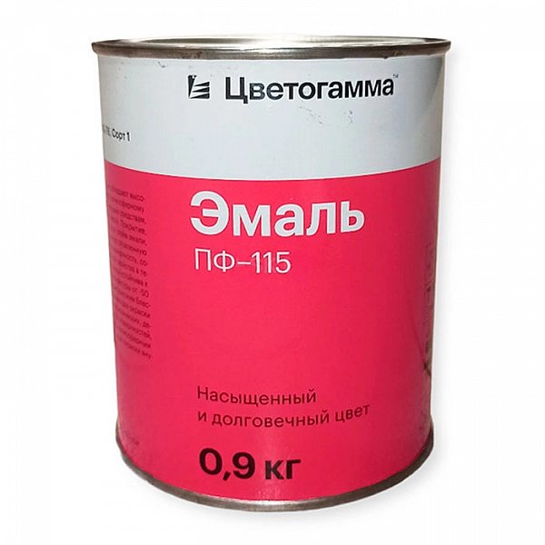 Эмаль Цветогамма ПФ-115 белая 0.9 кг