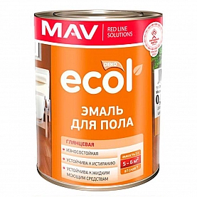 Эмаль MAV Ecol ПФ-266 для пола 1 л желто-коричневая