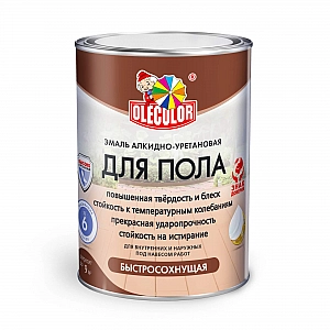 Эмаль Olecolor для пола быстросохнущая 0.8 кг красно-коричневый