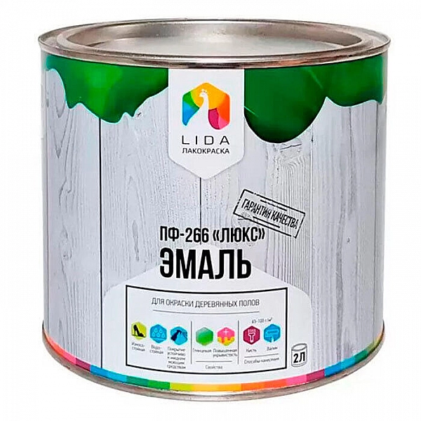 Эмаль Lida ПФ-266 Люкс Терракота 2 л