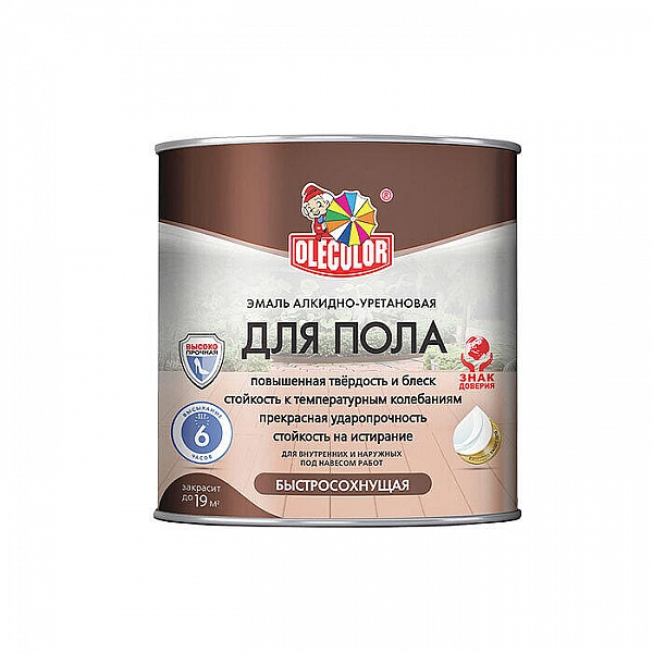 Эмаль Olecolor для пола быстросохнущая 1.8 кг золотистый