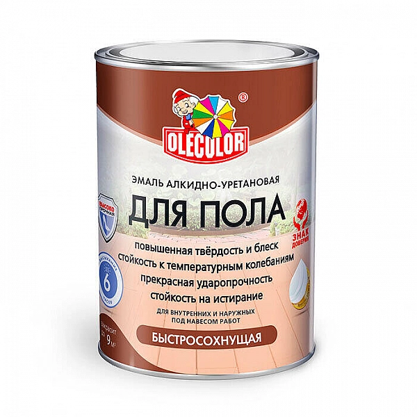 Эмаль Olecolor для пола быстросохнущая 0.8 кг золотистый