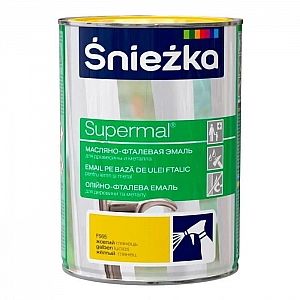 Эмаль масляно-фталевая Sniezka Supermal для дерева и металла 0.8 л желтая