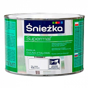 Эмаль масляно-фталевая Sniezka Supermal для дерева и металла 0.4 л белая