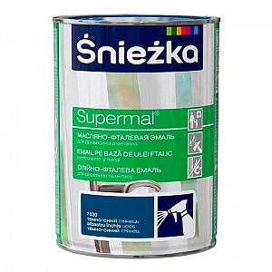 УЦЕНКА Эмаль масляно-фталевая Sniezka Supermal для дерева и металла 0.8 л темно-синяя