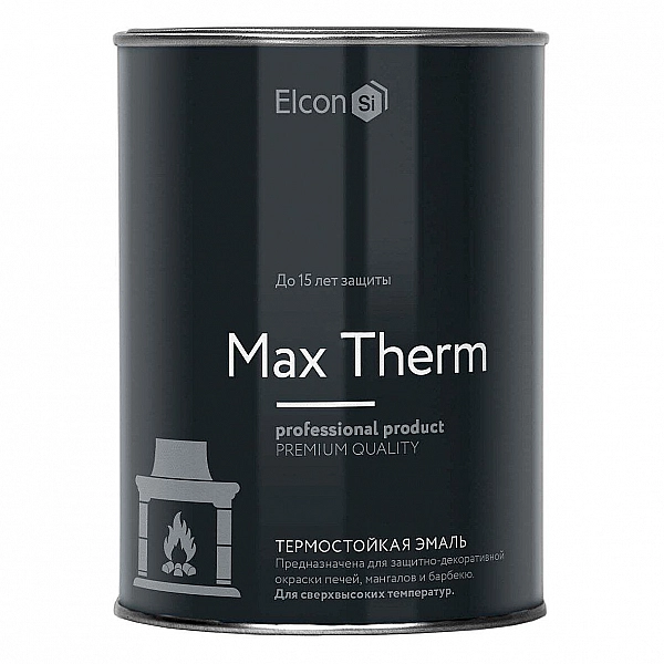 Эмаль термостойкая Elcon до 1000°С 0.8 кг черная
