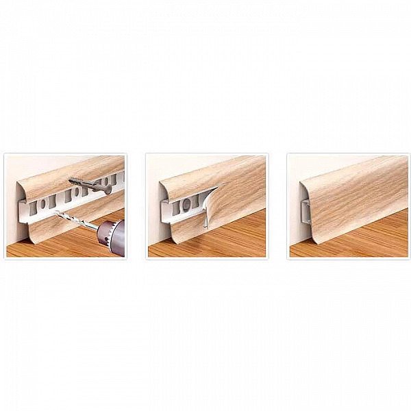 Плинтус напольный Ideal Классик К55 230 Дуб айсберг 2200*55*22 мм