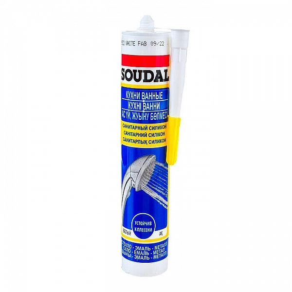 Силикон санитарный Soudal Кухни Ванные 280 мл белый