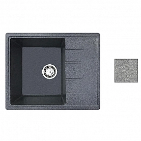 Мойка из кварцевого песка Belevors Mila грей с сифоном 570*465 мм