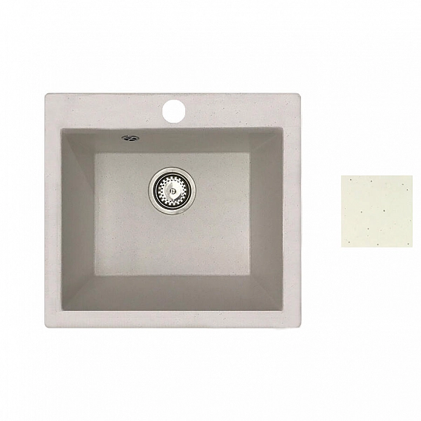 Мойка из кварцевого песка Belevors Mini белый с сифоном 500*460 мм