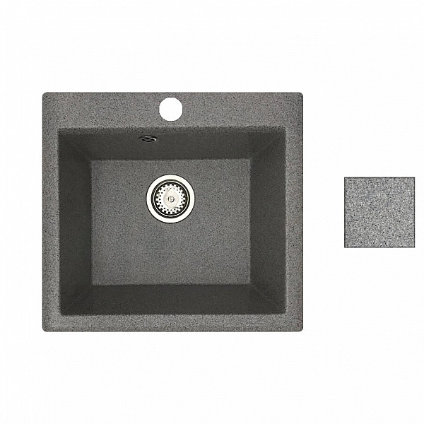 Мойка из кварцевого песка Belevors Mini грей с сифоном 500*460 мм