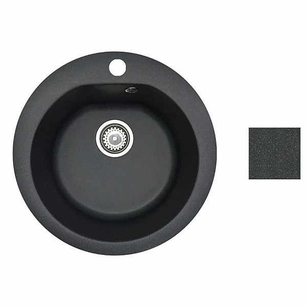 Мойка из кварцевого песка Belevors Nika антрацит с сифоном 505*505 мм