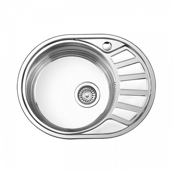 Мойка из нержавеющей стали Ledeme L65745-L чаша слева 572*445 мм с сифоном и креплениями