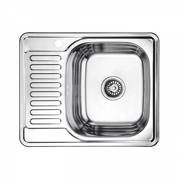 Мойка из нержавеющей стали Ledeme L65848-R чаша справа 580*480 мм с сифоном и креплениями