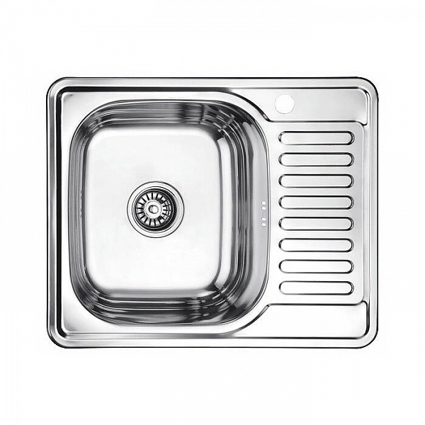 Мойка из нержавеющей стали Ledeme L65848-L чаша слева 580*480 мм с сифоном и креплениями