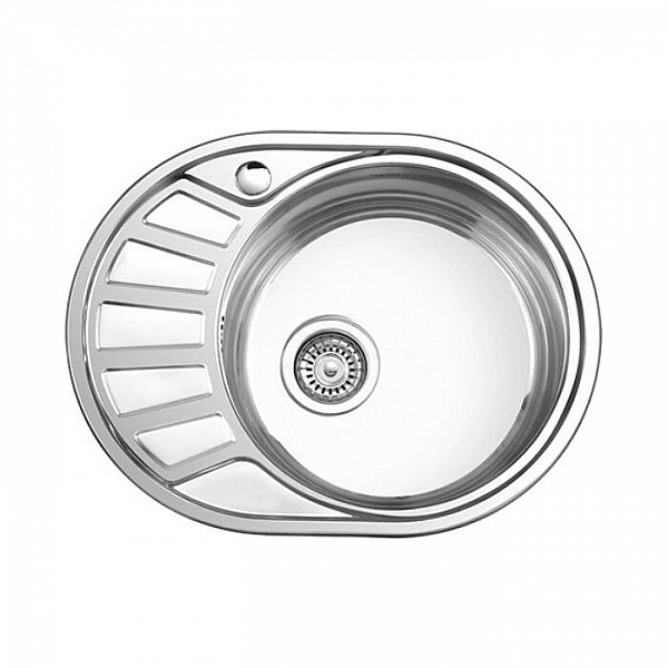 Мойка из нержавеющей стали Ledeme L65745-R чаша справа 572*445 мм с сифоном и креплениями