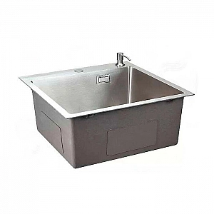 Мойка из нержавеющей стали Saniteco 5050 с сифоном дозатором и коландером 500*500 мм. Изображение - 2