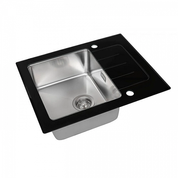 Мойка из нержавеющей стали ZorG GS 6250 black со стеклом 620*500 мм