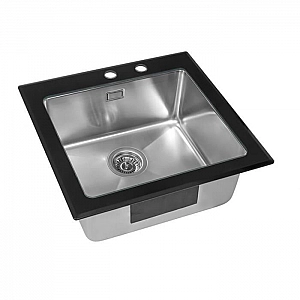 Мойка из нержавеющей стали ZorG GS 5553 black со стеклом 550*530 мм. Изображение - 1