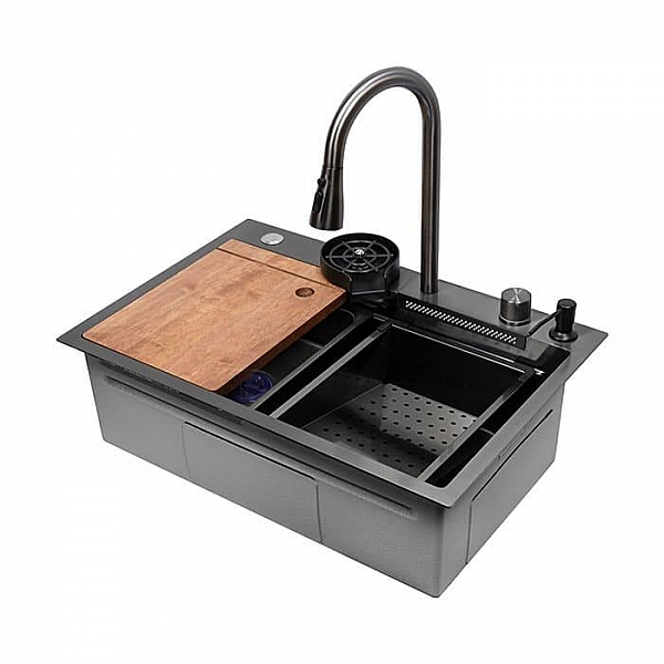 Мойка из нержавеющей стали Arfeka Eco AR Black PVD Nano Decor 680*450 мм