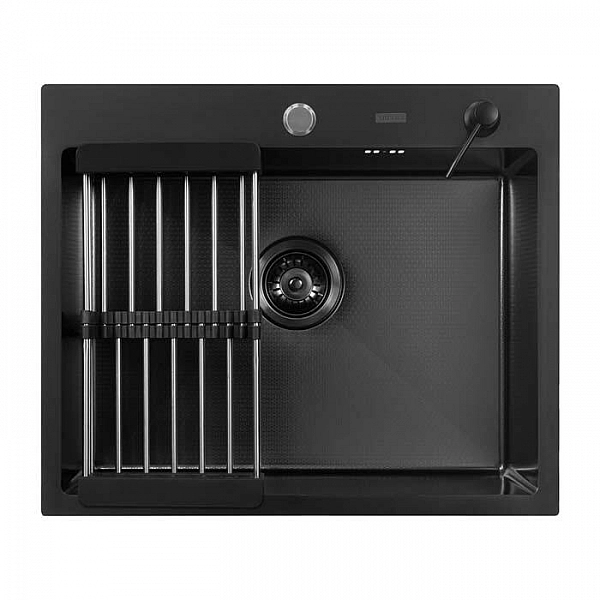 Мойка из нержавеющей стали Arfeka Eco AR Black Decor 600*500 мм + дозатор жидкого мыла + коландер
