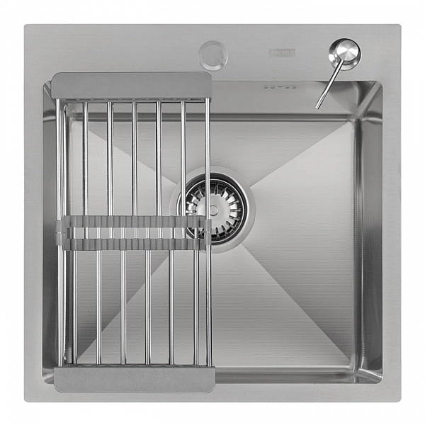 Мойка из нержавеющей стали Arfeka Eco AR Satin Decor Millet Grains 500*500 мм + дозатор жидкого мыла + коландер