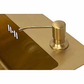 Мойка из нержавеющей стали Asterix Gold Decor 600*500 мм + дозатор жидкого мыла + коландер. Изображение - 5