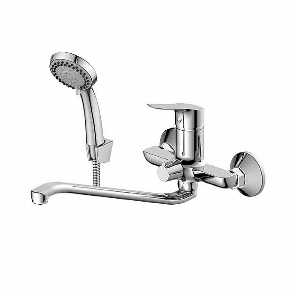 Смеситель Rossinka RS29-34 одноручный 35 мм с S-образным изливом 350 мм дивертор с керамическими пластинами хром