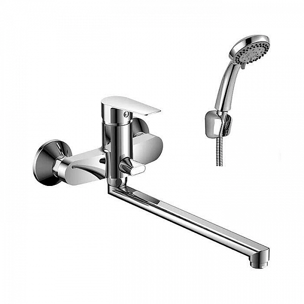 Смеситель Rossinka S35-33 одноручный 35 мм для ванны с плоским изливом 350 мм хром