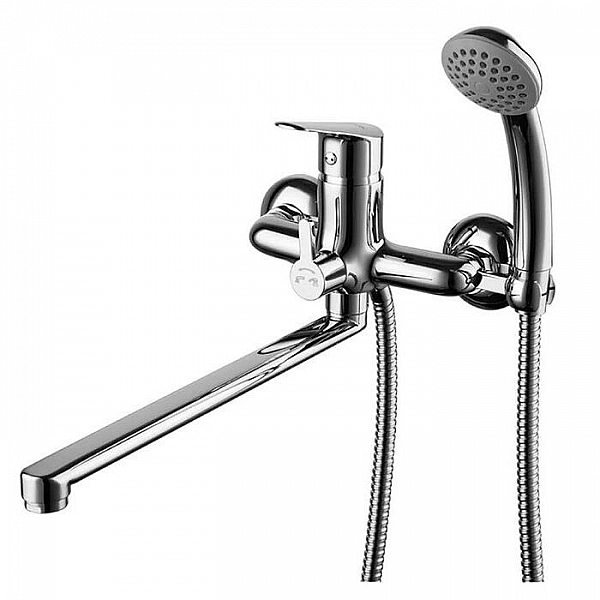 Смеситель Lemark Партнер LM6551C 301R универсальный одноручный с плоским изливом 300 мм дивертор с керамическими пластинами хром