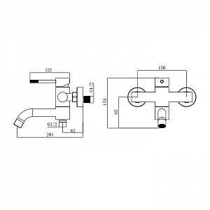 Смеситель Voda Vessel VSL54 короткий излив с аксессуарами. Изображение - 1