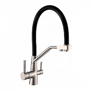 Смеситель Esko Kitchen K25 B R-излив с подключением к фильтру нержавеющая сталь черный