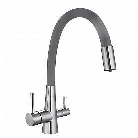 Смеситель Esko Coral CL 03 G с подключением к фильтру нержавеющая сталь серый