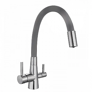 Смеситель Esko Coral CL 03 G с подключением к фильтру нержавеющая сталь серый