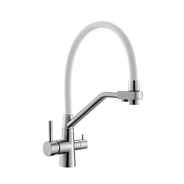 Смеситель Esko Kitchen K25 W R-излив с подключением к фильтру белый