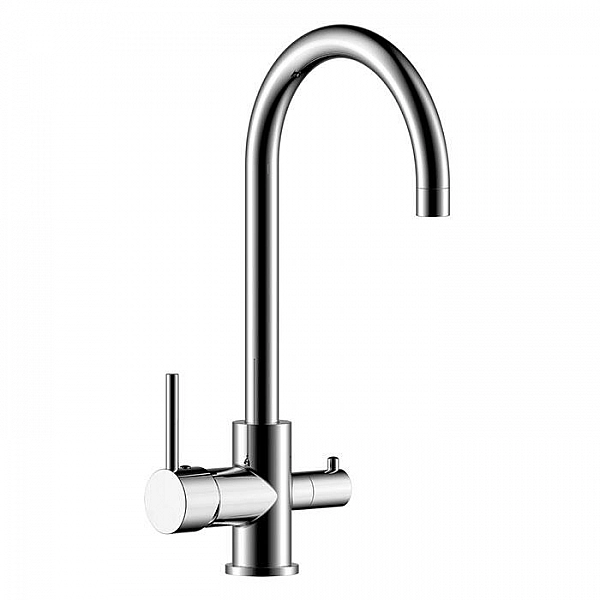 Смеситель Rossinka Z35-28 одноручный с высоким поворотным изливом и с подключением к фильтру питьевой воды хром