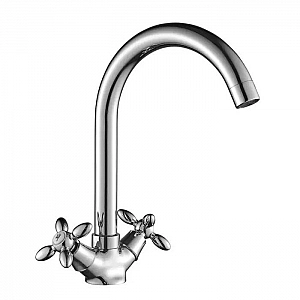 Смеситель Decoroom DR53028 двуручный с поворотным изливом