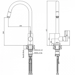 Смеситель Voda Vessel VSL519G золотой. Изображение - 1