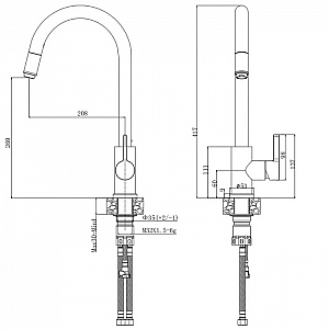 Смеситель Voda Vessel VSL519GM темно-серый. Изображение - 1