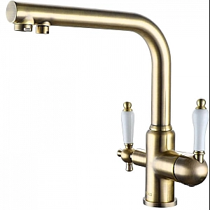 Смеситель Esko Kitchen K03BR с подключением к фильтру бронза