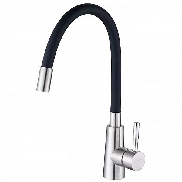 Смеситель Voda Kitchen K555B гибкий излив черный
