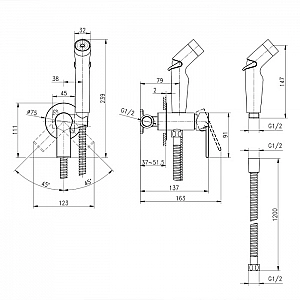 Смеситель Cersanit Brasko 64102 с гигиеническим душем. Изображение - 7