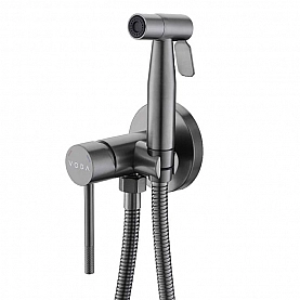 Смеситель Voda Vessel Gun Metal VSL01GM с гигиеническим душем графит