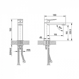 Смеситель Iddis Bridge BRDSB00i01 высокий излив 115 мм. Изображение - 2