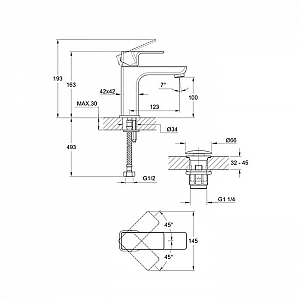 Смеситель Cersanit Geo 63039 однорычажный клик клак. Изображение - 4