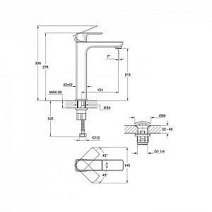Смеситель Cersanit Geo 63043 высокий однорычажный клик клак. Изображение - 6