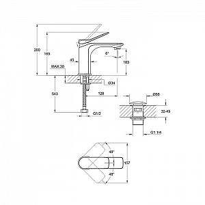 Смеситель Cersanit Odra 63050 однорычажный клик клак. Изображение - 8