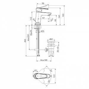 Смеситель Cersanit Cersania 63030 однорычажный сливной гарнитур. Изображение - 6